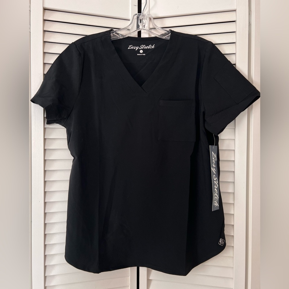 Uniform Advantage Easy Stretch Black Short Sleeve Scrub Top